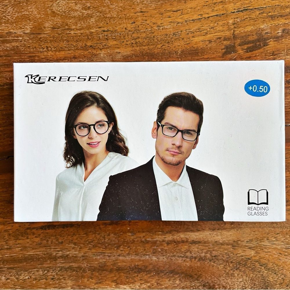 Kerecsen Black Reading Glasses Unisex Lightweight +0.50